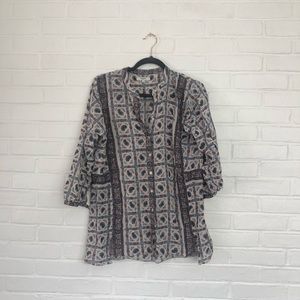 Printed Madewell 3/4 sleeve blouse